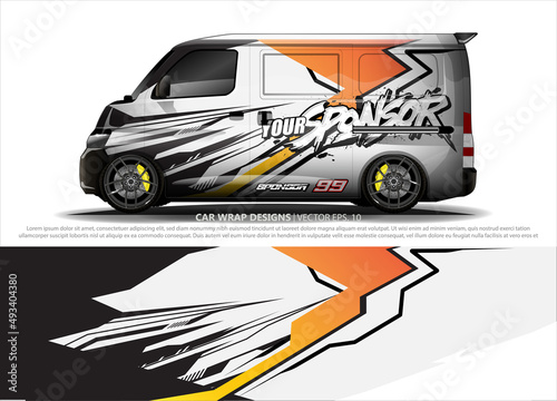 car wrap design. simple lines with abstract background vector concept for vehicle vinyl wrap and automotive decal livery 