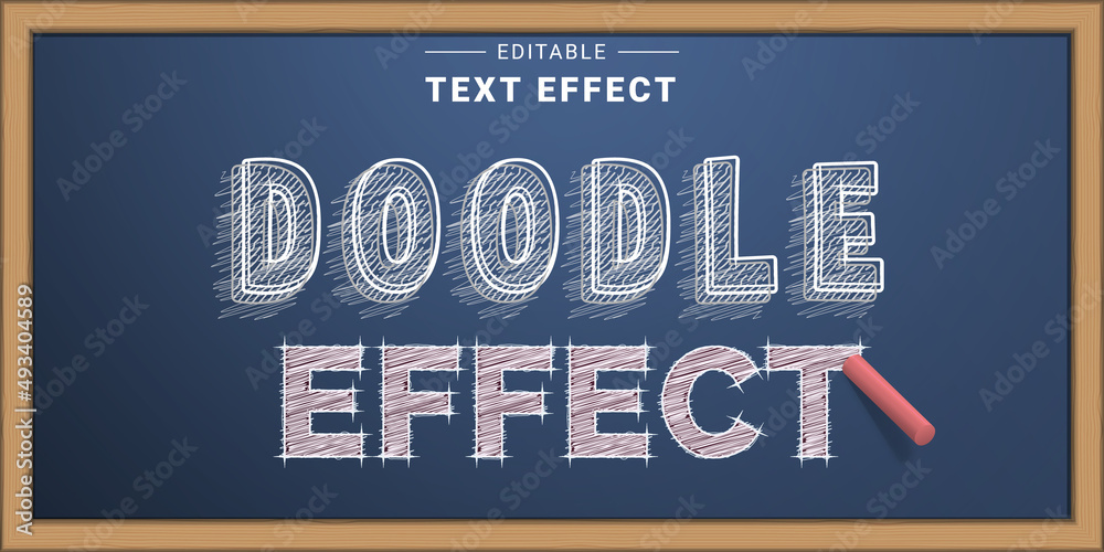 Editable Text Effect Mockup. Chalk Text Effect Stock Vector Adobe Stock