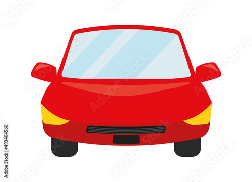 Car Front Clipart Icon Vector in Cartoon Animated Design