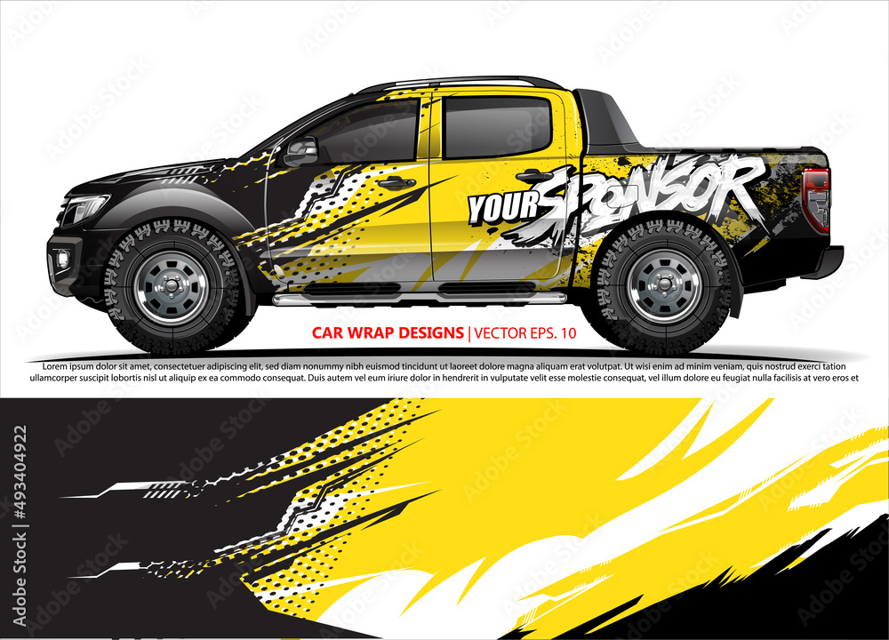car wrap design. simple lines with abstract background vector concept for vehicle vinyl wrap and automotive decal livery
