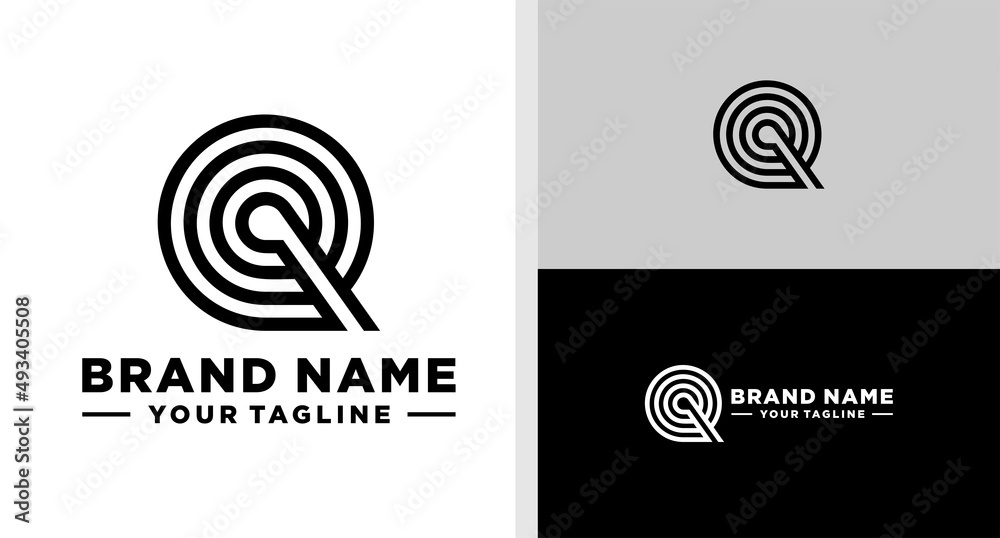 LETTER Q LOGO MONOGRAM LINE EDITABLE