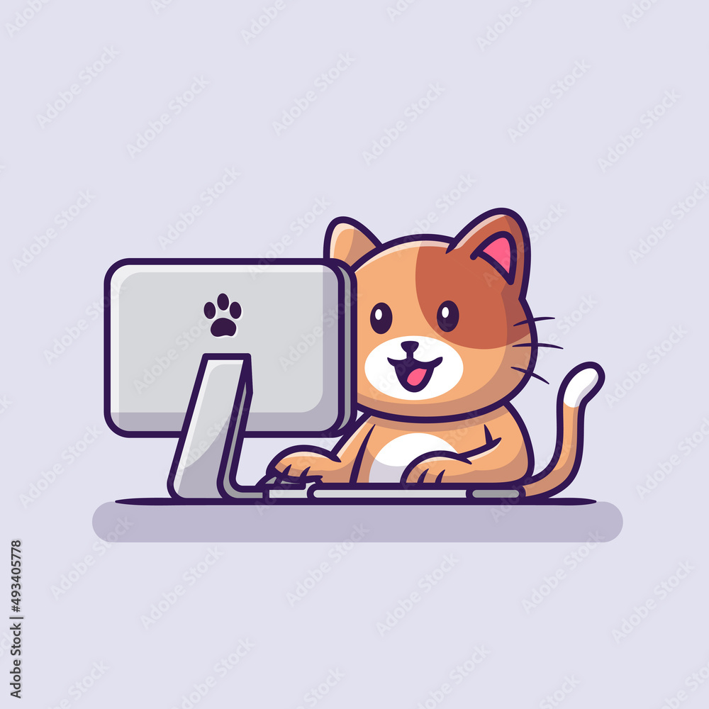 Premium Vector  Cute cat icon vector illustration