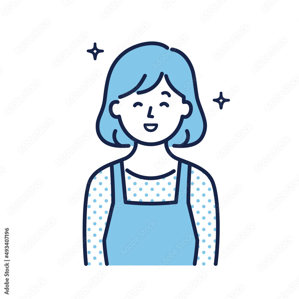 エプロンを着た女性のイメージイラスト エプロンを着た女性のイメージイラスト