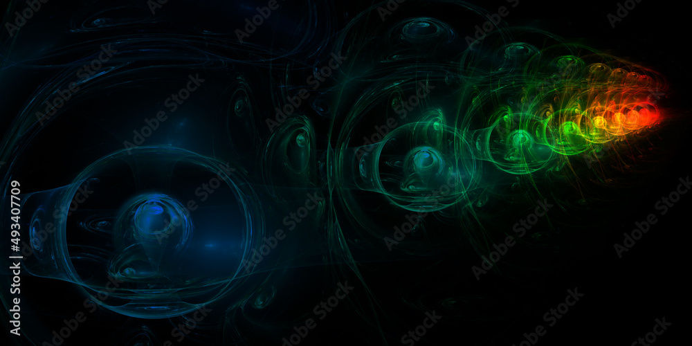 Fototapeta premium 3D rendering multicolor fractal light background
