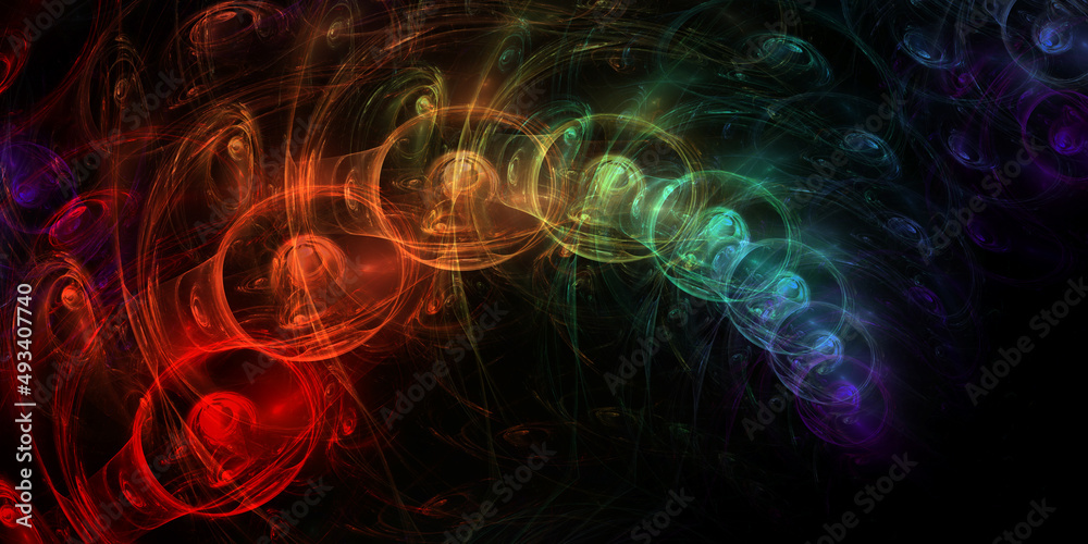 3D rendering multicolor fractal light background 3D rendering multicolor fractal light background