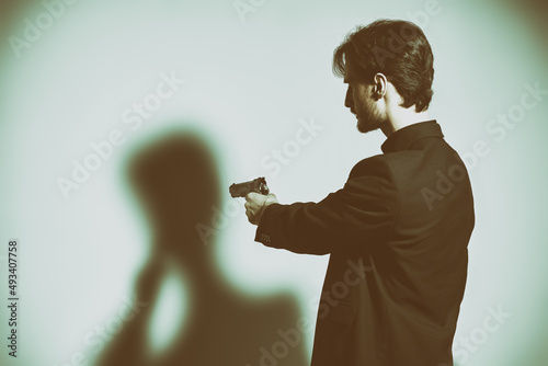 fighting with shadow