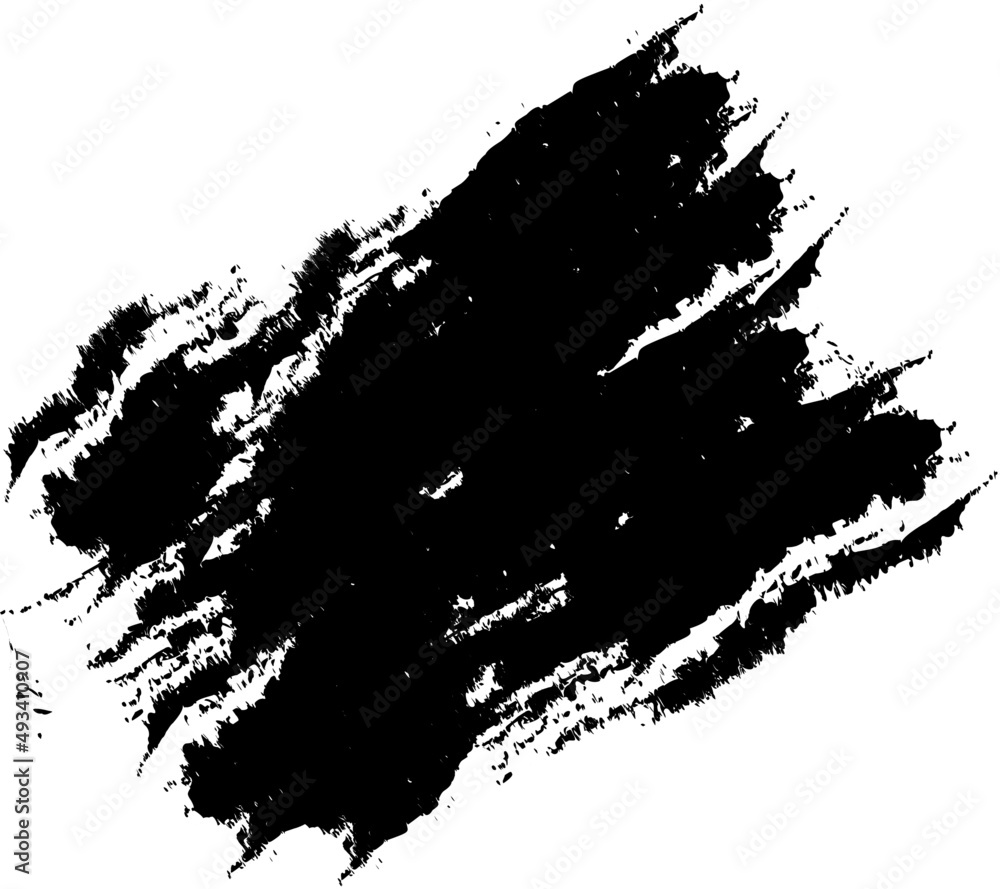 Black grunge ink paint brush.