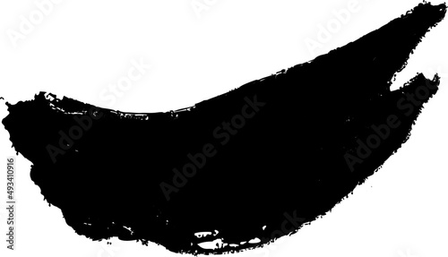 Black grunge ink paint brush.