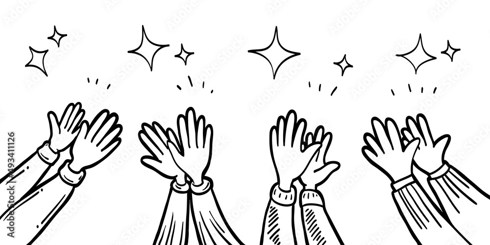 Applause hand draw. Vector illustration. Applause hand draw. Vector illustration.