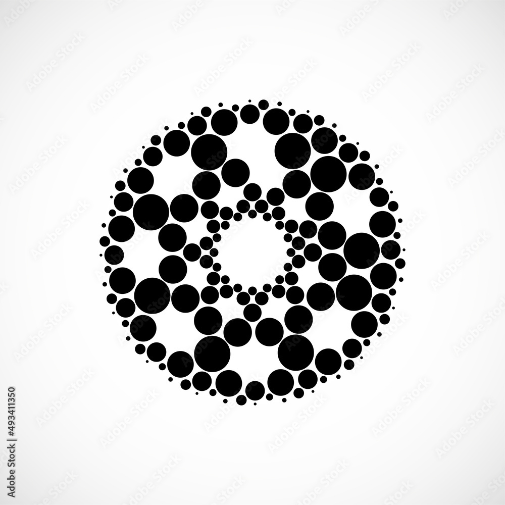 Halftone dotted circles. Dots in circular form. Vector logo Halftone dotted circles. Dots in circular form. Vector logo