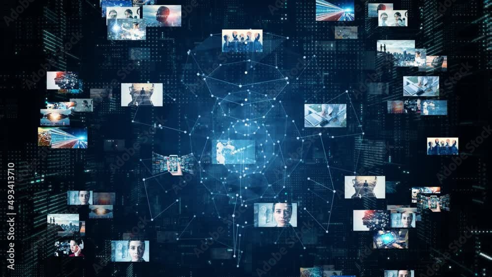 Digital contents concept. Social networking service. Streaming video. NFT. Non-fungible token.
