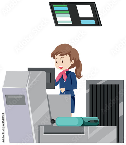 Ground service staff at check-in counter
