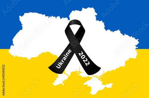 ukraine map silhouette with country colors