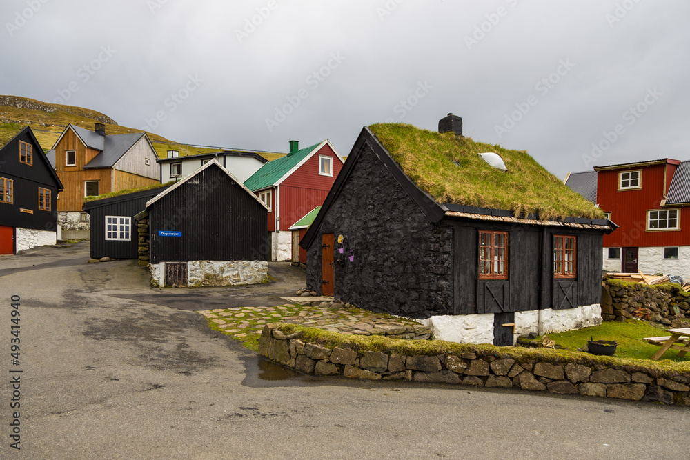 Small village Elduvik, Faroe Islands, Denmark.