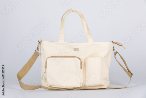 Принти на полотні Closeup studio shot of hand opening showing inside compartments of cream beige c
