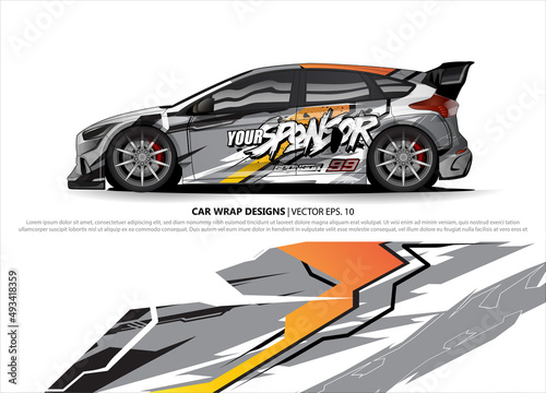 car wrap design. simple lines with abstract background vector concept for vehicle vinyl wrap and automotive decal livery