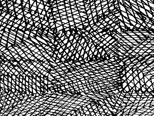 Hand drawn line pattern, sketch strokes, scribbles and design elements isolated on white. Doodle style brushes. Monochrome vector illustration. © tuckwai