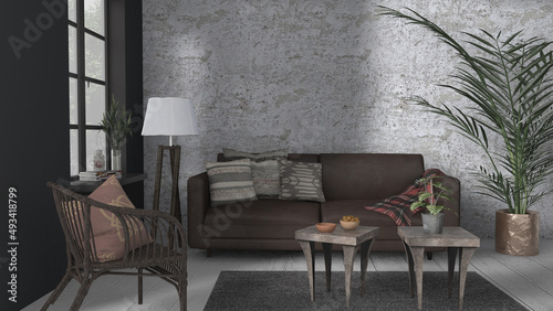 old living room with table