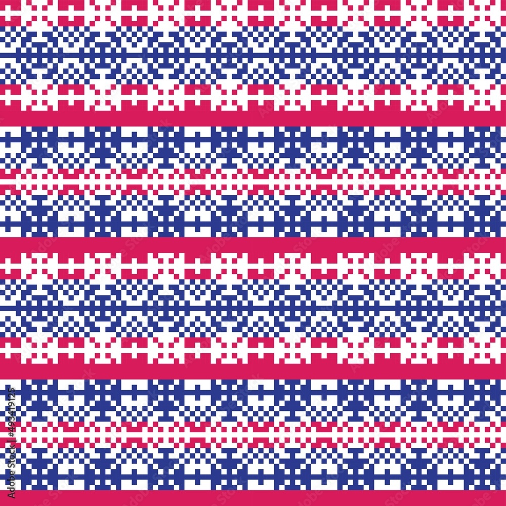 Snowflakes Fair Isle Seamless Pattern Design