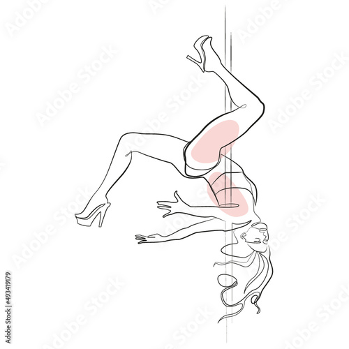 One Line Zeichnung Pooldance