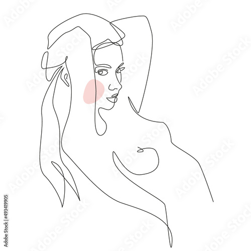 One Line Zeichnung einer sexy Frau. 
