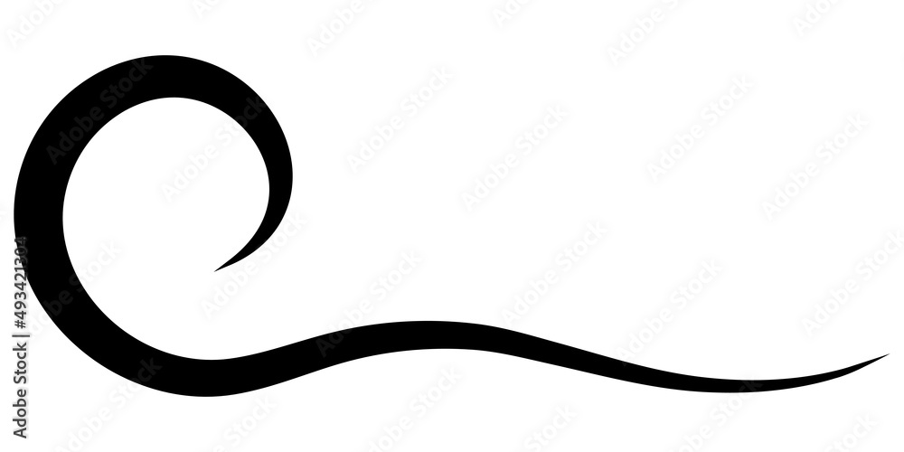 Curved calligraphic line stripe, ribbon like travel calligraphy element, gracefully curved line Curved calligraphic line stripe, ribbon like travel calligraphy element, gracefully curved line