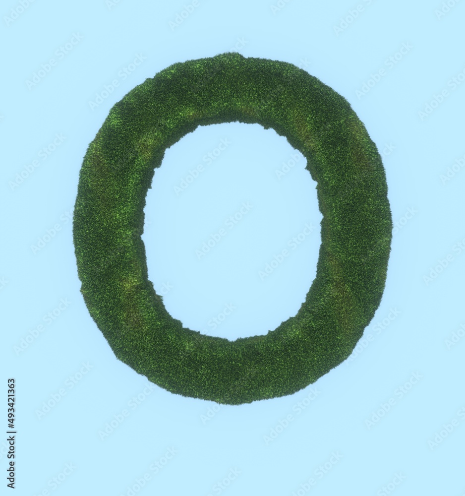 Grass Themed Font Letter O Grass Themed Font Letter O