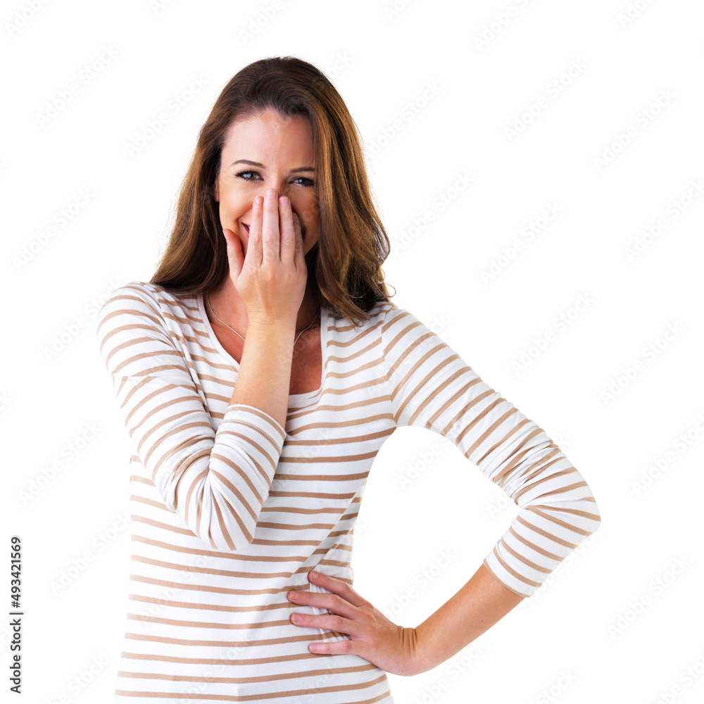 Thats just too funny. Studio shot of an attractive young woman isolated on white. Thats just too funny. Studio shot of an attractive young woman isolated on white.