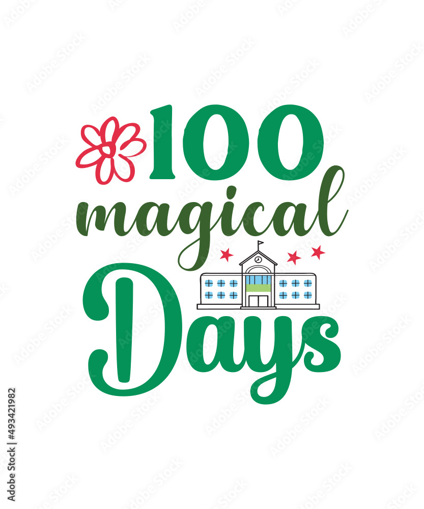 Fototapeta premium 100 days of school Svg Design