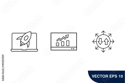 Software development icons  symbol vector elements for infographic web