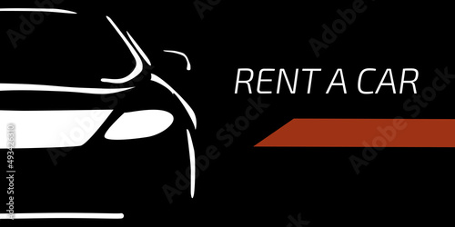 taxi car rental stylish business card on black