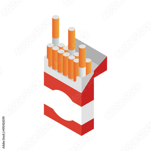 Isometric Cigarettes Pack Composition