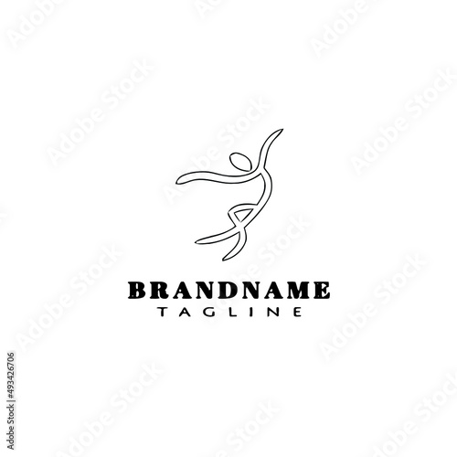 Free Download gymnastic logo cartoon icon design template black isolated vector illustration - GFXLoad