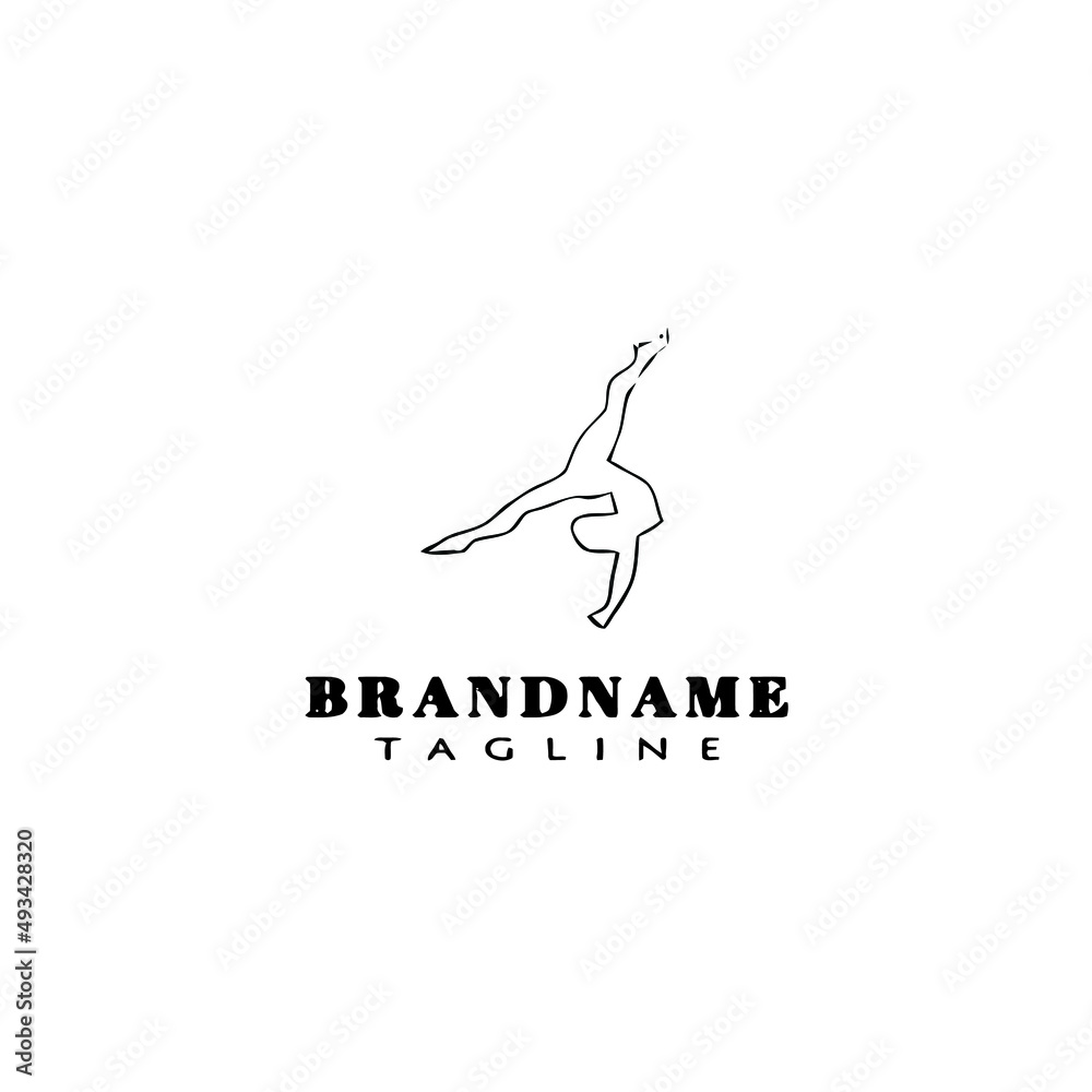 gymnastic logo cartoon icon design template black isolated vector illustration gymnastic logo cartoon icon design template black isolated vector illustration