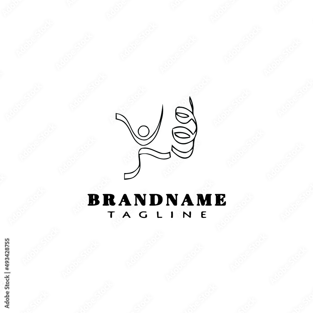 gymnastic logo cartoon icon design template black isolated vector illustration gymnastic logo cartoon icon design template black isolated vector illustration