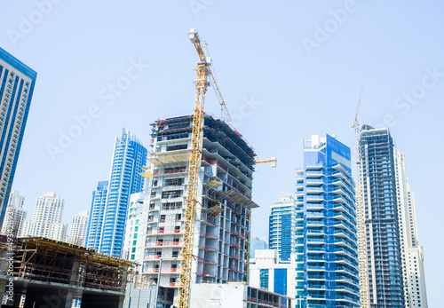 modern buildings in construciton at Dubai city, UAE