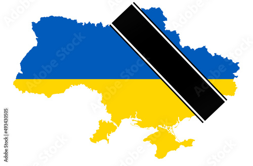 ukraine map silhouette with country colors