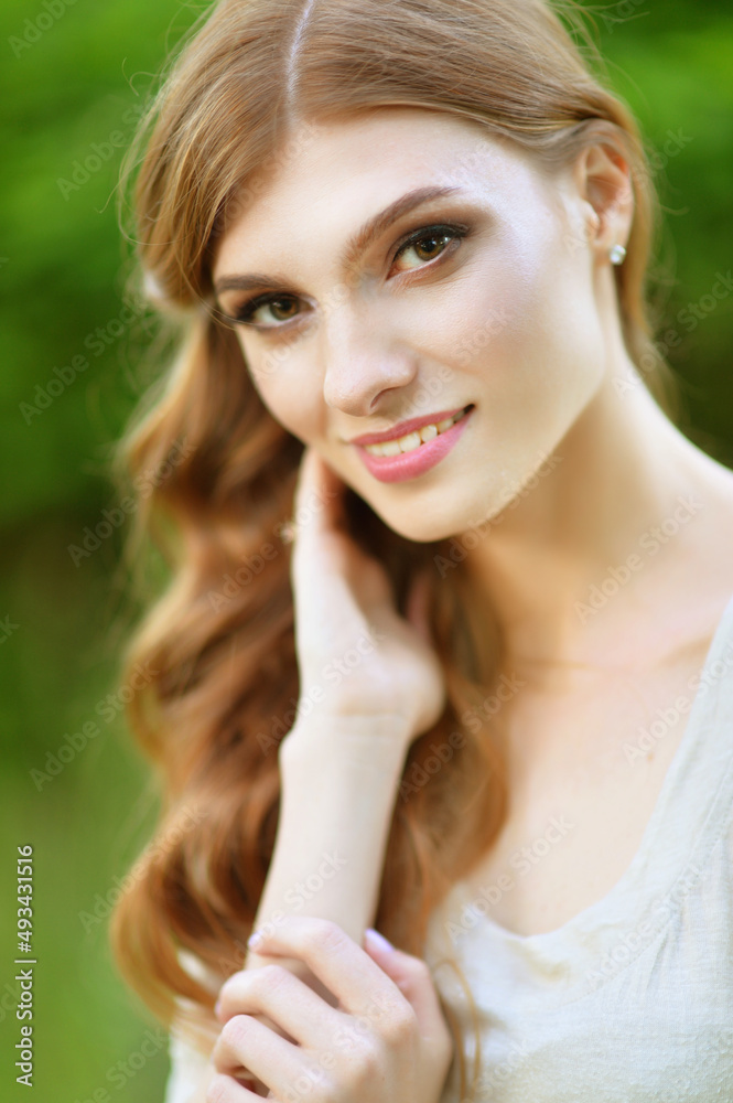 Close up portrait of beautiful young woman posing Close up portrait of beautiful young woman posing