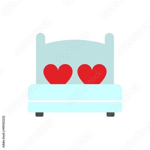 Love bed with heart icon vector illustration.