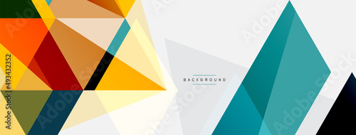 Color triangles composition, geometric abstract background. Techno or business concept, pattern for wallpaper, banner, background, landing page