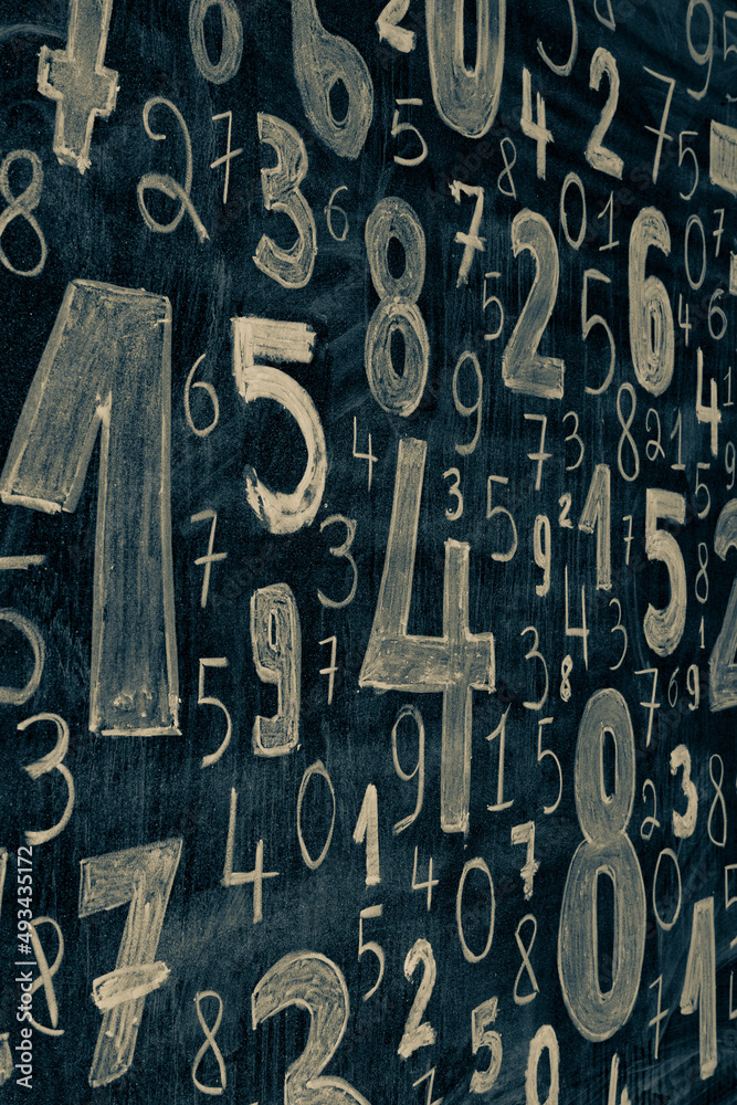Background of numbers. from zero to nine. Numbers texture. Finance data concept. Mathematic. Seamless pattern with numbers. financial crisis concept. Business success.