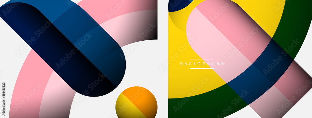 Trendy shapes, color minimal design composition, lines and shadows for wallpaper banner background or landing page Trendy shapes, color minimal design composition, lines and shadows for wallpaper banner background or landing page
