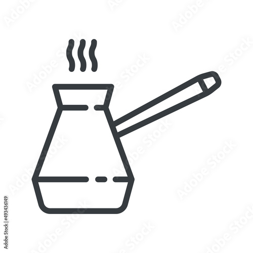 Coffee maker vector line icon isolated on white transparent background