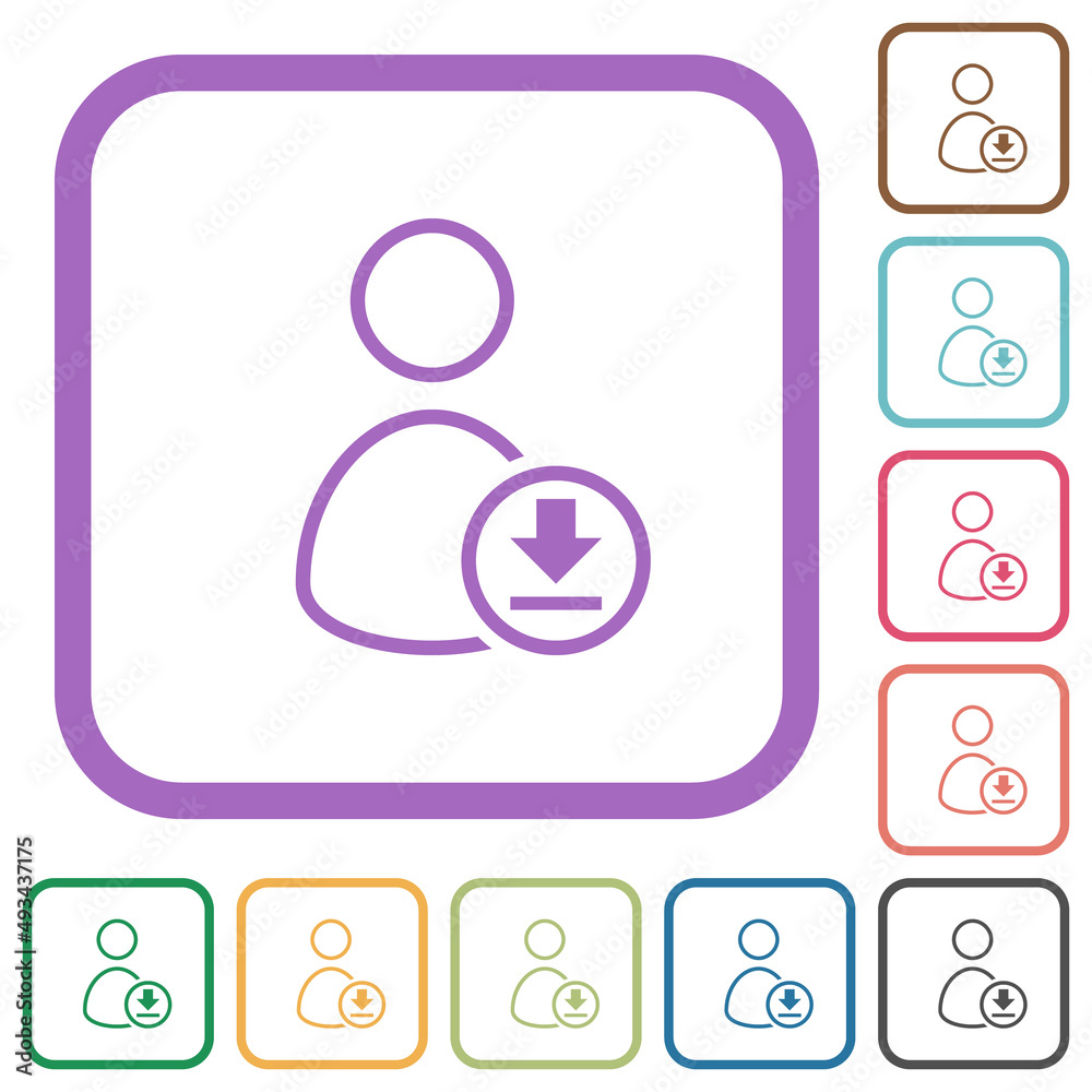 Download user account outline simple icons