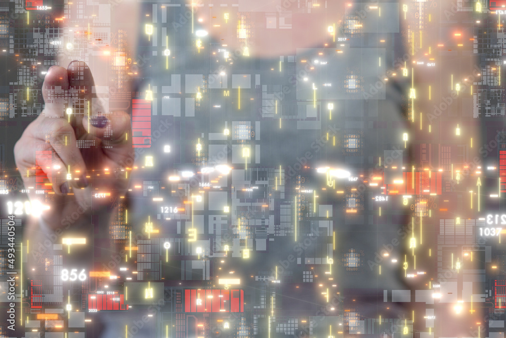 Neural network 3D illustration. Big data and cybersecurity Neural network 3D illustration. Big data and cybersecurity