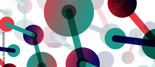 Abstract background. Round dots connected by lines. Trendy techno business template for wallpaper, banner, background or landing