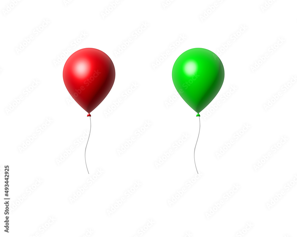 High quality super realistic balloons. 3d maked red and green party balloons, birthday decoration. Vector flying party ballon set, design element for cards, invitations etc. High quality super realistic balloons. 3d maked red and green party balloons, birthday decoration. Vector flying party ballon set, design element for cards, invitations etc.