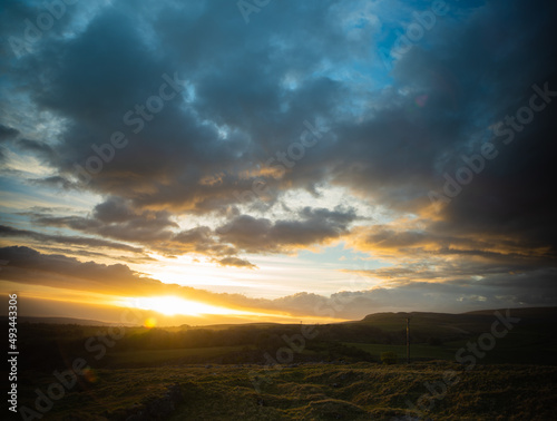 A vibrant golden sunset over the Yorkshire Dales © Arthur Cauty