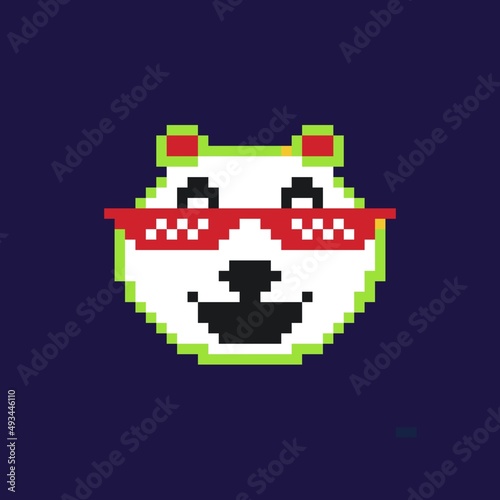 Pixel art cartoon animal panda
