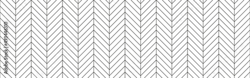 Herringbone seamless pattern. Floor tile. Herring bone texture. Outline cladding surface. Ceramic check print. Classic tessellation grid. Paving banner. Scandinavian subway panel. Vector illustration